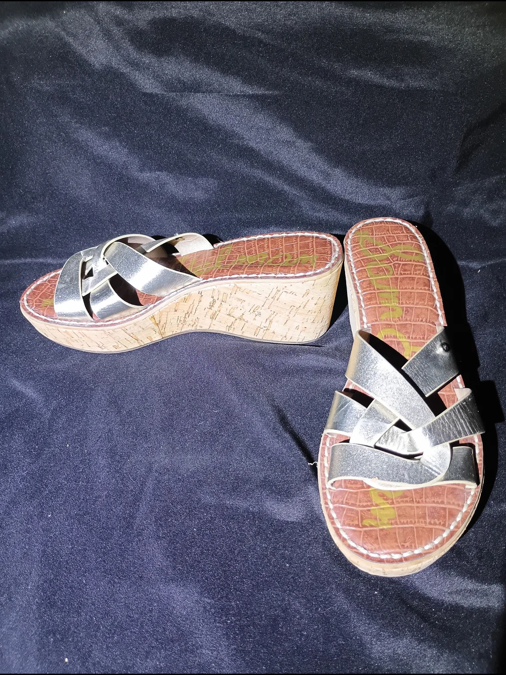 Sam Edelman Silver Platform Wedge Sandals
